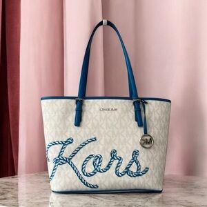 NWT Michael KORS Nautical Jet Set Medium Logo Tote